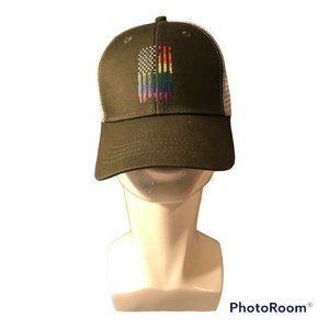 Three in Trucker hat pride Adjustable Unisex Rainbow